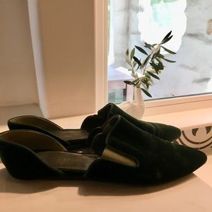 Jenni Kayne Emerald Green Velvet D’Orsay Flat 10